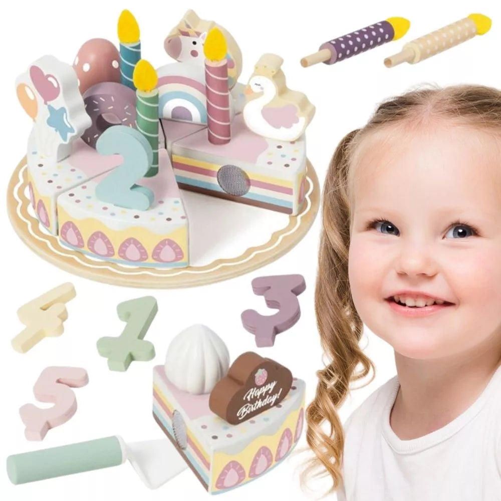 TOOKY TOY medinis gimtadienio tortas su pjaustomais gabalėliais